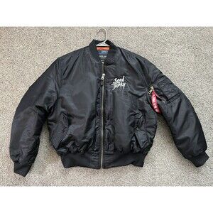 Seed Junky SJ Black Bomber Jacket Size 2XL DFL Fashion